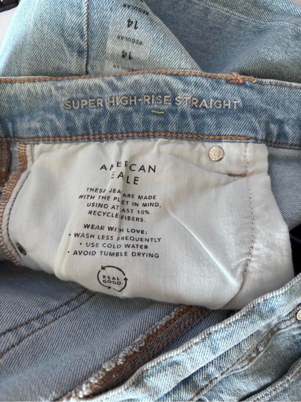 American Eagle Outfitters Super High Rise Straight Jeans Size 14 $70 - Picture 4 of 7